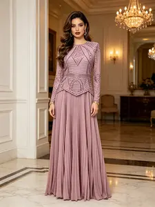 Women's Sequined Long Dress, Elegant Long Sleeve Evening Gown, Perfect for Weddings and Graduations, Ideal for Holiday Events