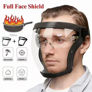 Professional Clear Safety Visor – Adjustable Anti-Fog Face Shield, Impact-Resistant Protective Mask for Workshop, Grinding & Construction