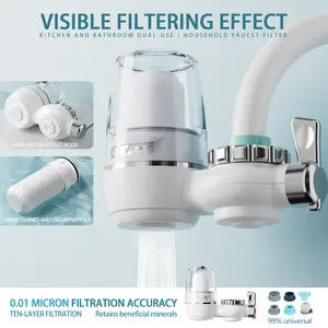 LOSPHEPU Kitchen Sink Water Purifier System with 0.01 Micron Filtration Accuracy Extra-Large 10000 Gallon Capacity Easy Installation Direct Drinking Water Filter