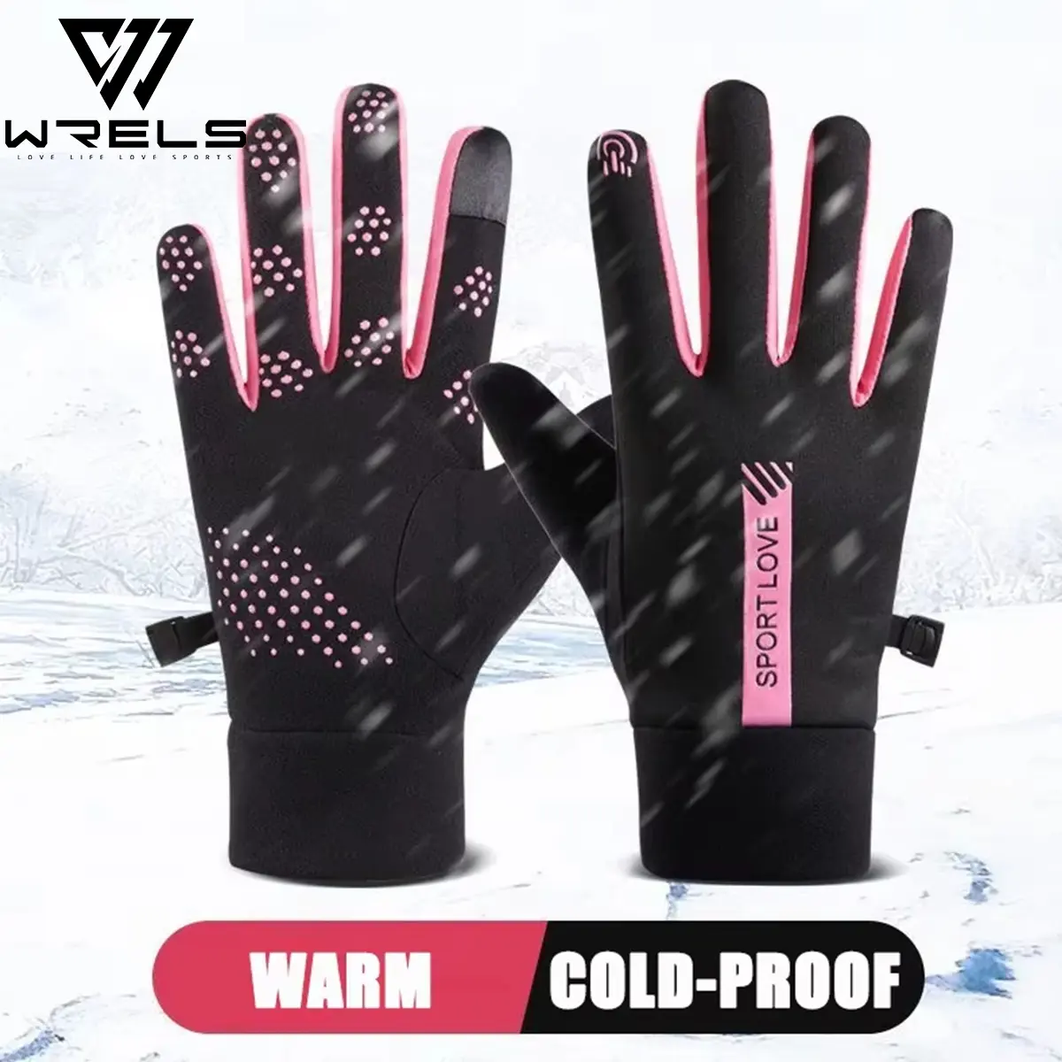 Wrels Autumn Winter Warm Waterproof Sports Gloves, Outdoor Running Cycling Fleece Touchscreen Gloves, Windproof Cold-Resistant Handwear, Mountaineering Training Gloves, Gloves For Cold Weather