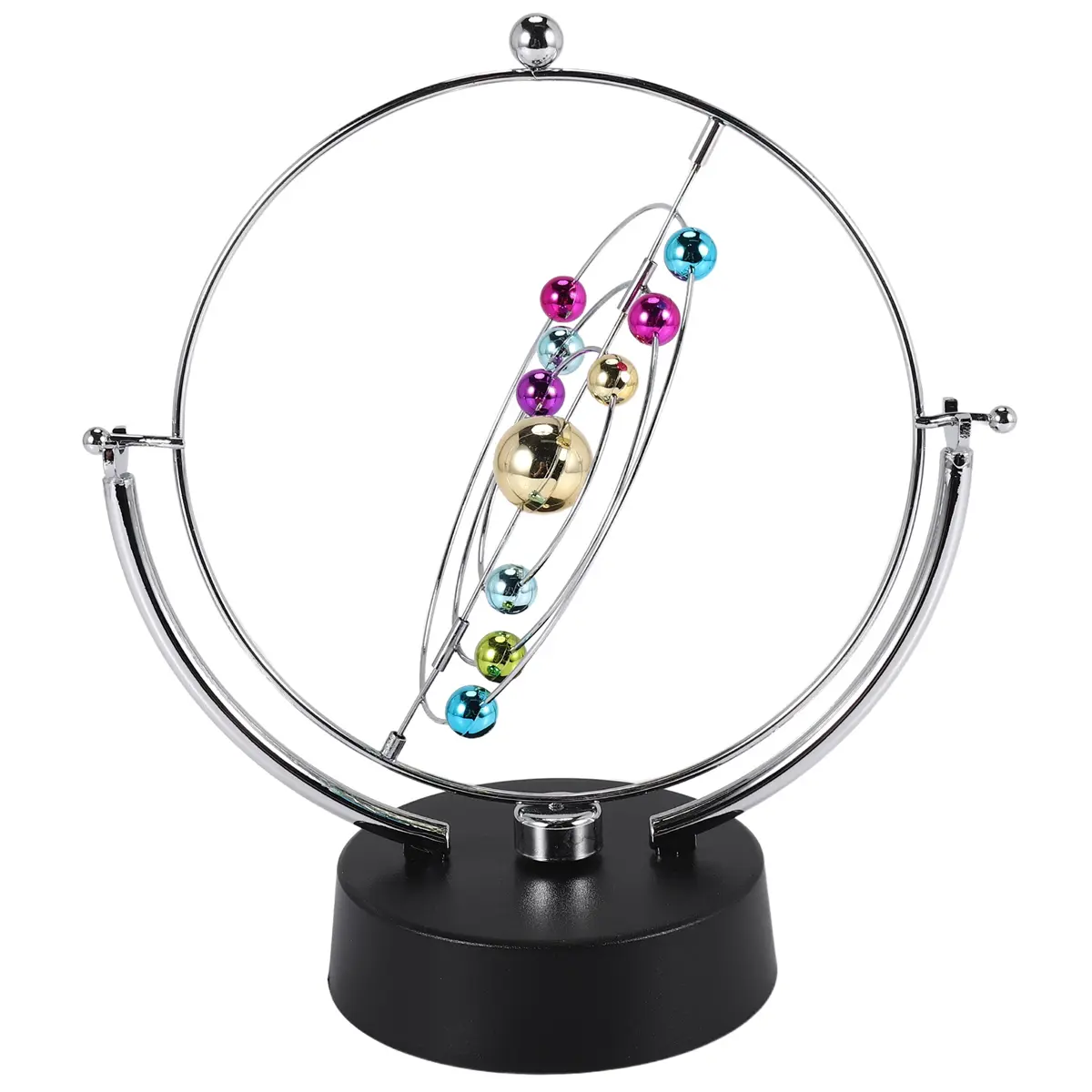 Battery-Powered Kinetic Art Asteroid Perpetual Motion Desk Toy with Magnet, 23.5x23x11cm Metal-Plastic Unisex Household Decoration for Friends, House Decoration as Shown