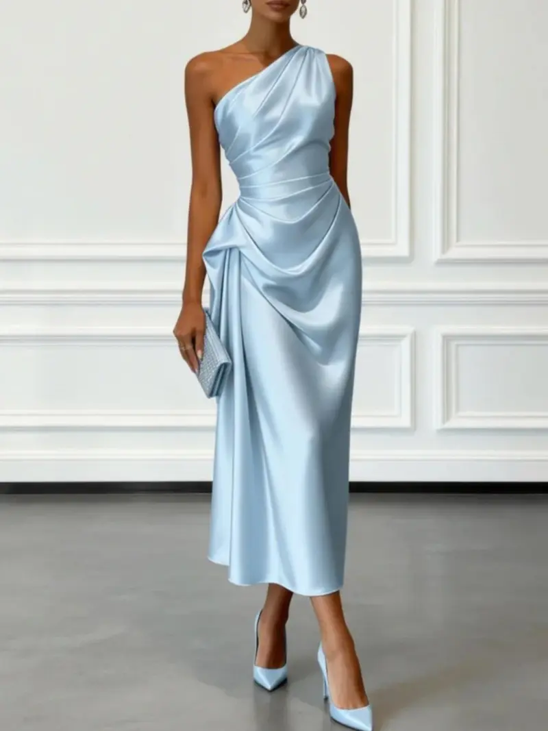 belinda off the shoulder slit satin formal dress Windsor Belinda Off-The-Shoulder Slit Satin Formal Dress