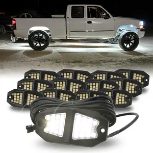 Winunite 30 Wide Angle Chips Rock Lights,6500K Pure White,IP67 Waterproof,4M Extension Wires,Plug and Play,High Adhesive Stickers,For ATV UTV SUV Truck RZR Boat Trailer Cars Christmas Gift