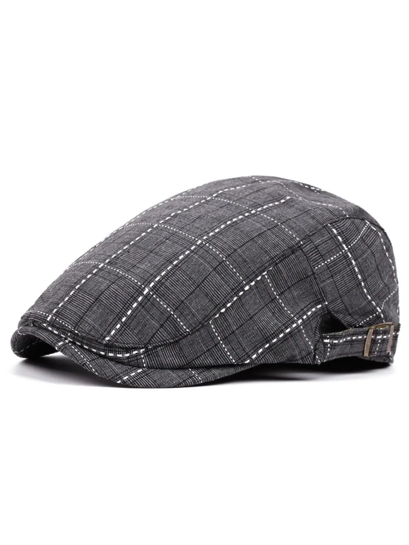 Retro-style duckbill cap, men's plaid front cap, women's duckbill cap, new spring/summer fashion accessory, beret, Casual Outfits Cap, Casual Hat