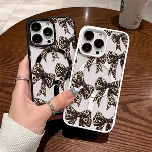 Premium Magnetic Phone Cases for iPhone11/12/13/14/15/16//17/Air/promax/Plus Leopard Print Bow y2k cased MagSafe Ready, Anti-Fall, Springtok and Ultra-Thin Design |   Perfect for Everyday Use Protector Screen Protector Aesthetic Cover