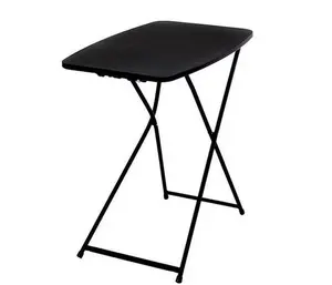 26-Inch Adjustable Height Personal Folding Table Black Portable Multi-Purpose Desk for Eating Working Studying & Small Spaces