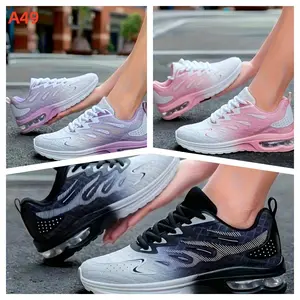 A49-Women Running Shoes Fashion Air Sneaker Women Cushion Mesh Breathable Tennis Sport Shoes