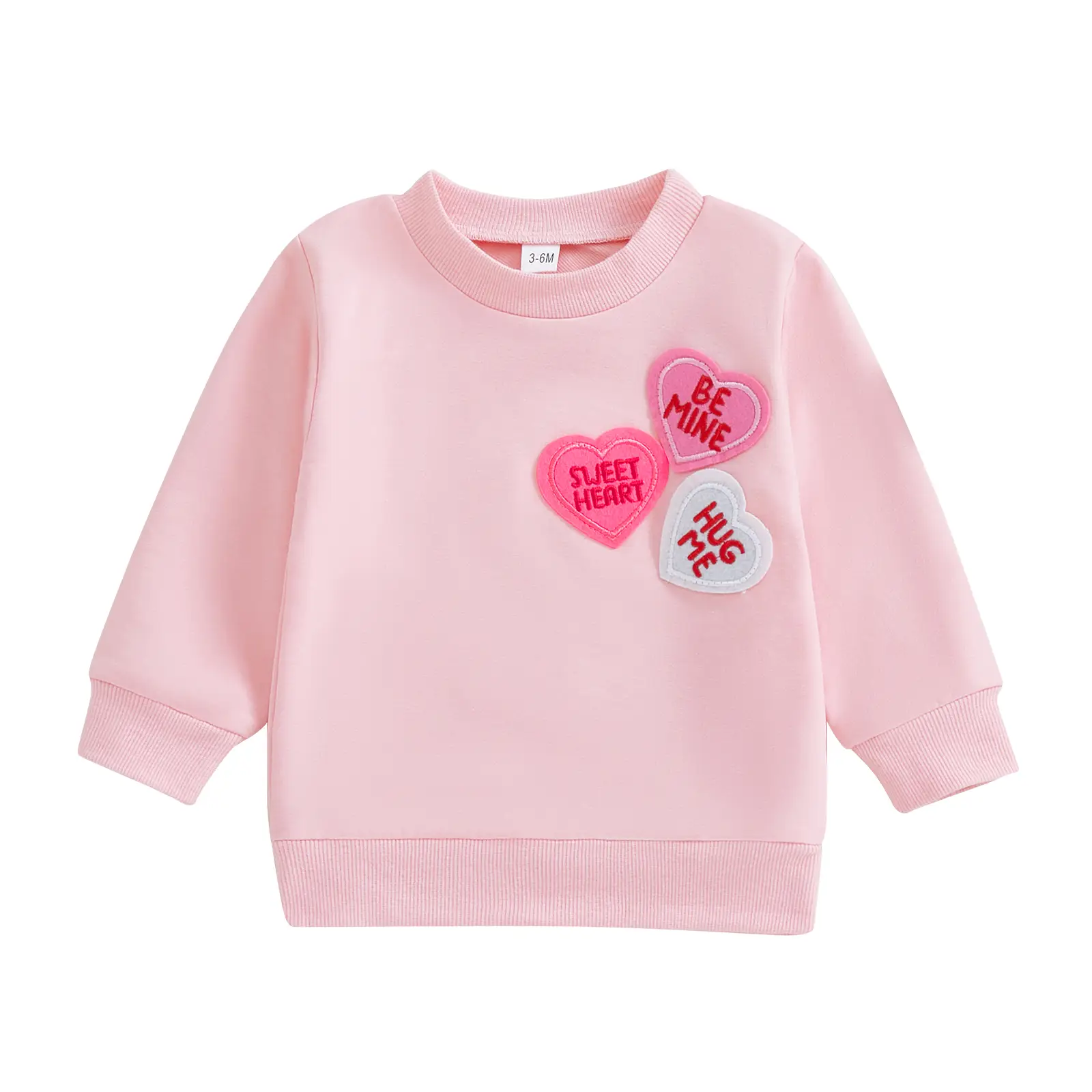 Canrulo Toddler Baby Girl Boy Valentines Day Outfit Love You More Crewneck Sweatshirt Long Sleeve Shirt Pullover Tops Valentines Day Clothes