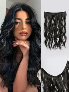 Hair Extensions Invisible Hair Extensions Secret Hidden Wire Long Curly Hair Pieces For Women Synthetic Halloween Christmas Invisible Hairpiece Synthetic Curly Wavy