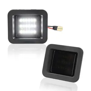 LED License Plate Light Assembly for 2015-2020 Ford F150  2017-2020 Ford Raptor 2Pcs 6000K White Full LED Tag Lamp Replacement Smoked Lens IP67 Waterproof Plug and Play