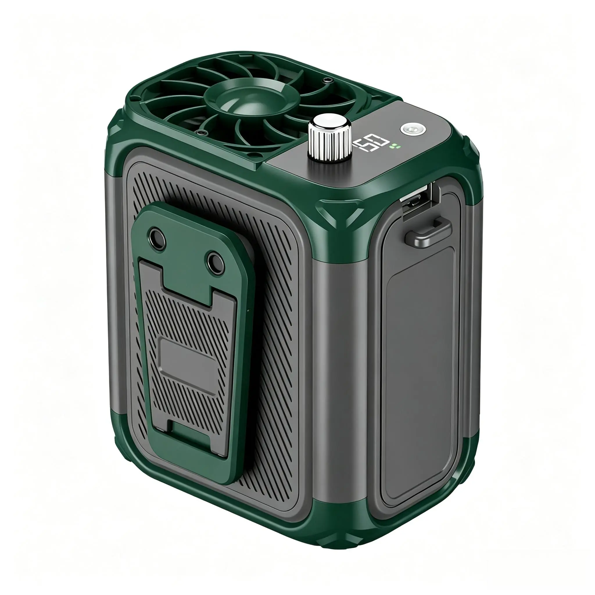 Multifunctional Waist-Mounted Fan, High-Speed Strong Wind, 4500mAh Battery  Portable And Wearable On The Waist, LED Light, Ultra-Long Battery Life, Wearable Belt Fan for Outdoor, Jobsite, Farms, Traveling, Fishing
