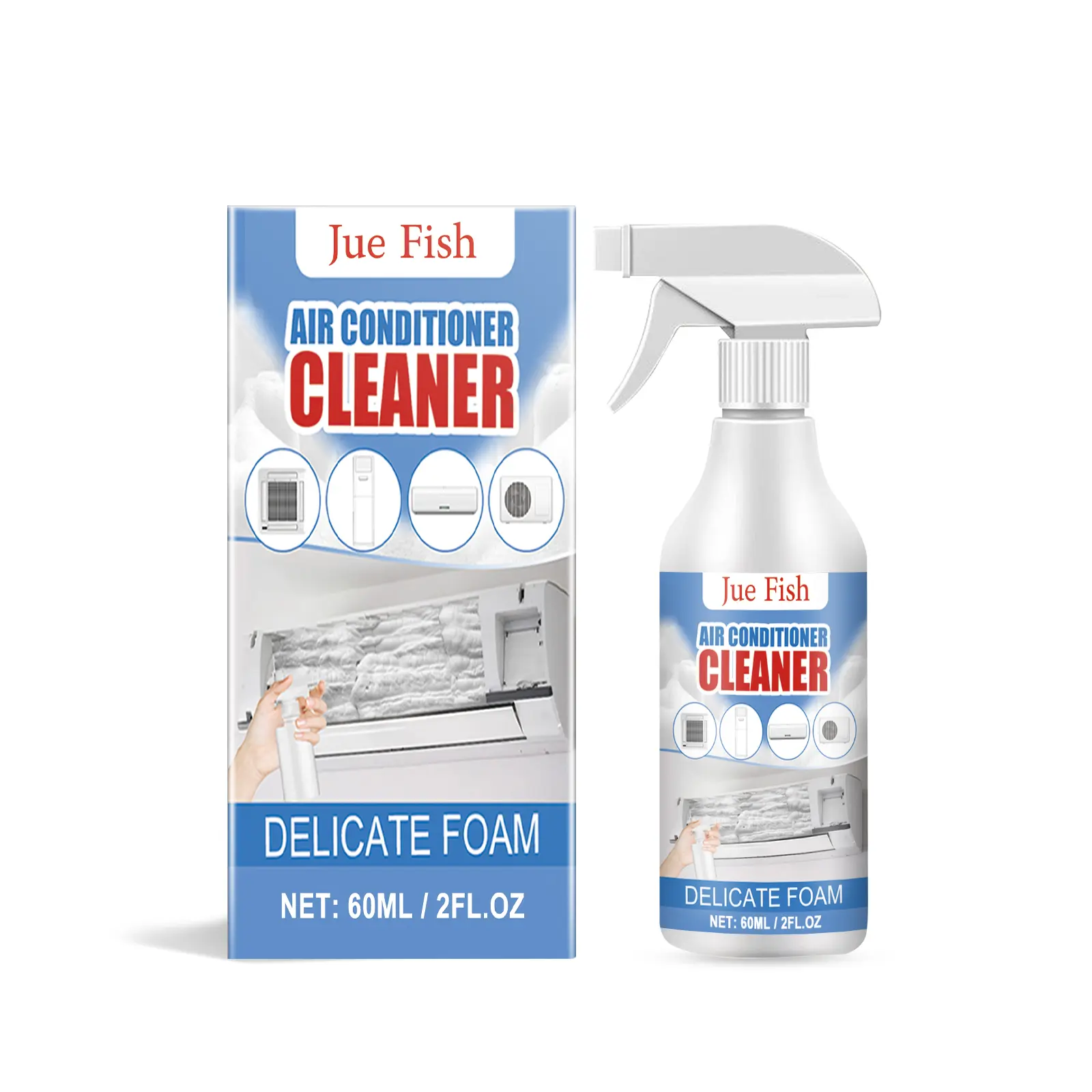 Jue-Fish Air Conditioner Cleaner, Household Air Conditioner Hang-Up, Non-Dismantling, Odorless Descaling, Foam Air Conditioner Cleaning