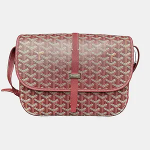Pre-owned Goyard coated canvas Crossbody Bags Belvedere MM Burgundy Messenger/Crossbody Bag Excellent Condition