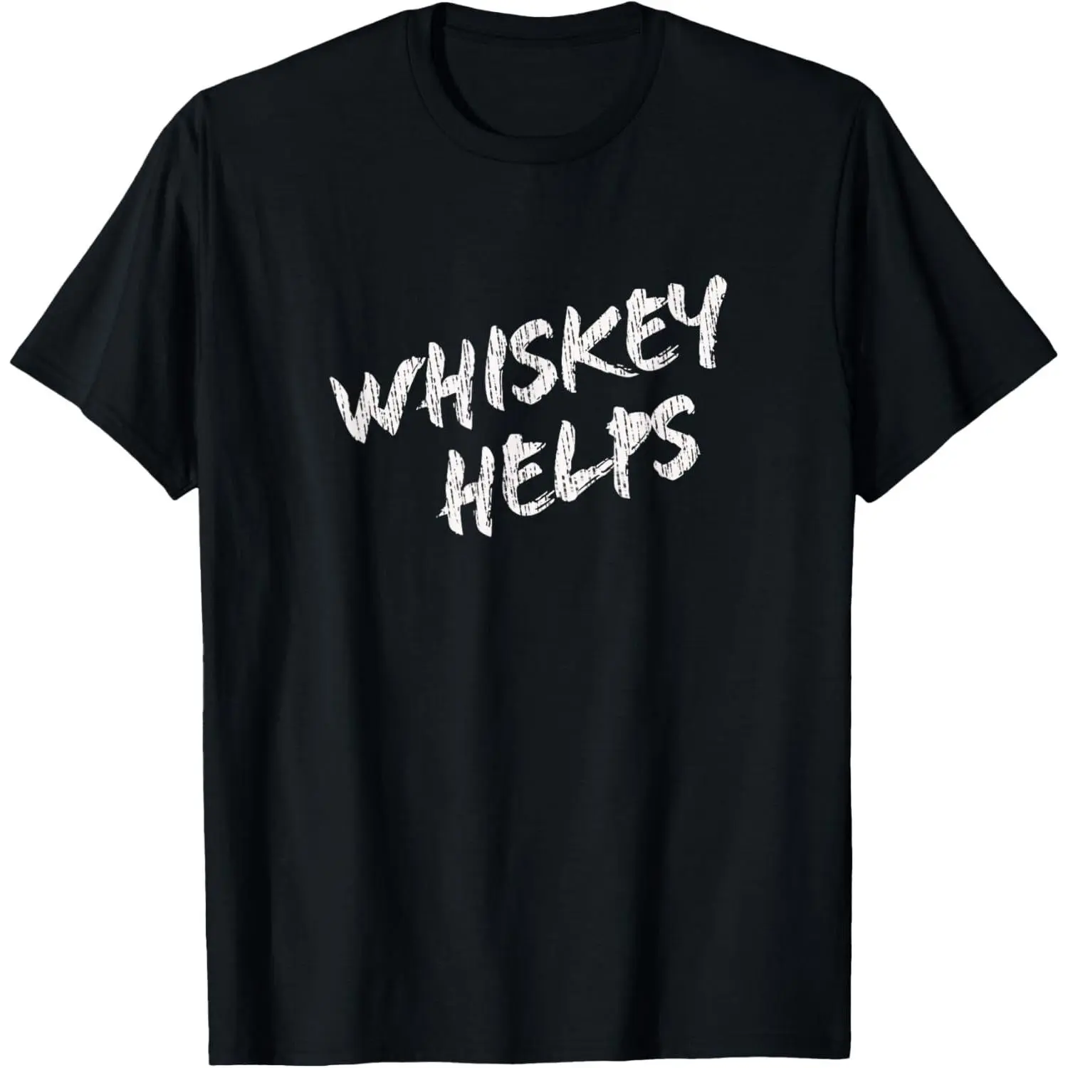100% Cotton Whiskey Helps Grunge Drinking Funny Alcohol T-Shirt
