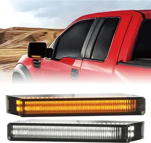 Nilight Side Mirror Marker Lights - Switchback White Parking, Amber Turn Signals, Smoked Lens, Plug-and-Play Side Lamp, Truck Mirror Lights Compatible With Ford F150 Raptor, Expedition 2006-2008 & Lincoln Mark LT