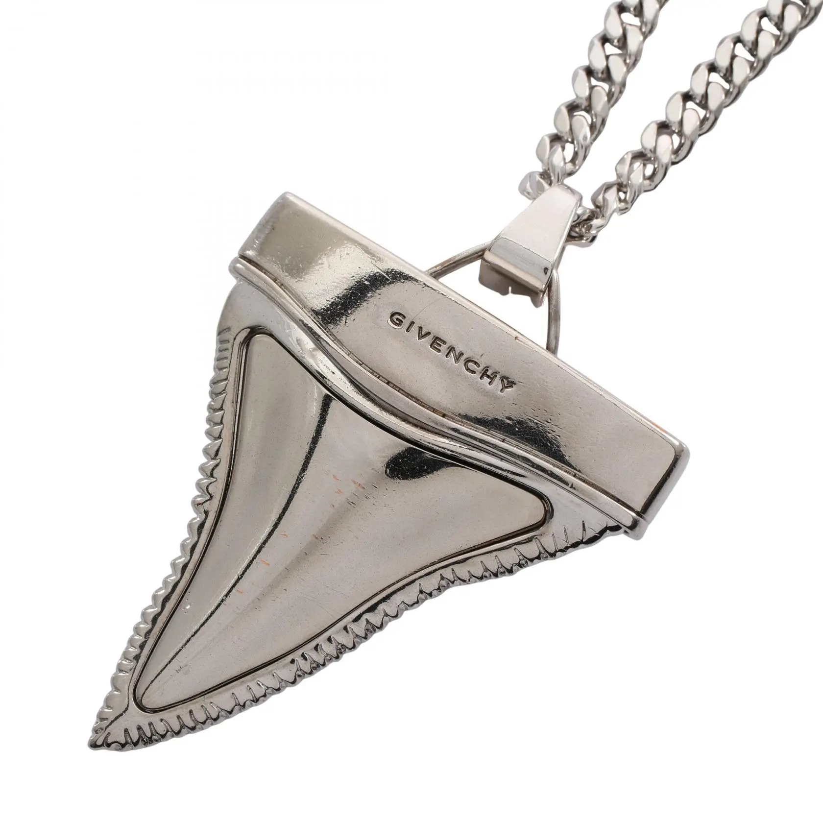 Pre-owned GIVENCHY Stainless Small Leather Goods Shark Tooth Steel Necklace