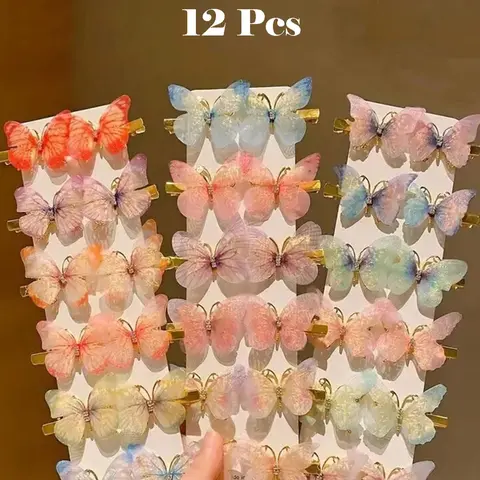 Random Color Butterfly Design Hair Clips, Fun Hair Clips, Barrettes, Cute Hair Accessories for Women & Girls, Elegant All-match Fashion Accessories for Daily Wear, Hairclips