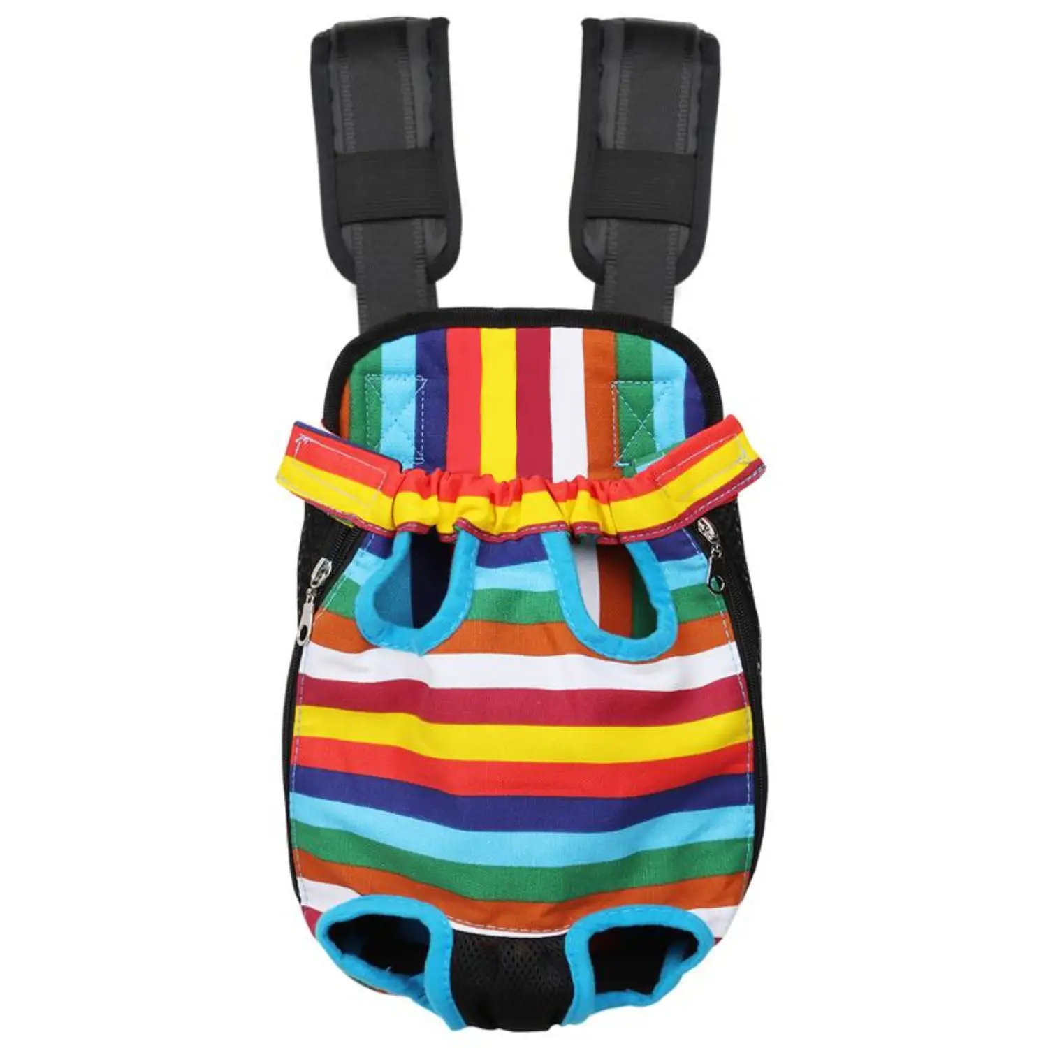 Rainbow Adjustable Pet Carrier Backpack for Dogs & Cats - Breathable, Legs-Out Design for Traveling, Hiking, Camping - Perfect for Small to Medium Pet