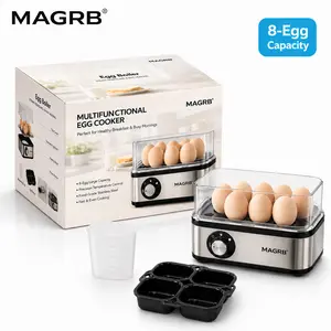 MAGRB Rapid Egg Cooker Electric 6 Egags Capacity, Soft, Medium, Hard Boiled, Poacher, Omelet Maker Egg Poacher With Auto Shut-Off, BPA Free