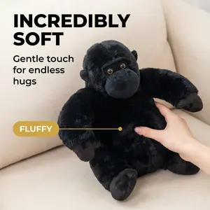 Realistic Gorilla Plush Toy, Premium Detailed Huggable Stuffed Animal, Jungle Themed Home Decor & Collectible Gift for Animal Lovers