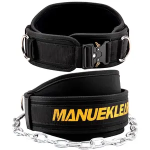 Manueklear Universal Weighted Waist Belt, Ideal for Pull Exercises, Unisex, Quick Lock, Chain Included, Perfect for Lifting, Squats, Bodybuilding, Sports Waist Belt