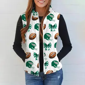 Coquette Football Quilted Vest For Women - SHESHOW
