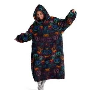 hoodie blanket，Wearable Blanket，Halloween Pumpkin Hooded Blanket, Wearable Soft Warm Throw, Sofa Cover, Home Leisure, Air Conditioning Blanket, Birthday Gift，Christmas Gift,Valentine's Day gift, Soft Fluffy Blanket