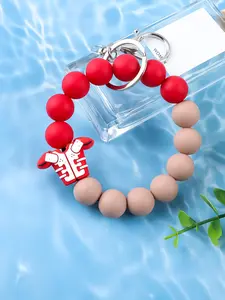 Football Jersey Silicone Wristlet Keychain | Preppy Bag Charm | Team Spirit Game Day OOTD | Cute Car Key Bangle | Trendy Cute Keychain