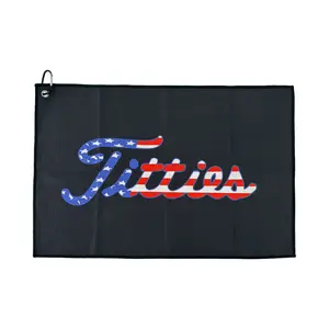 Titties Golf Towel – Funny Golf Towel for Bags, Funny Gift Microfiber Golf Bag Towel, USA Parody, Golf Accessories for Men, Bag Accessories