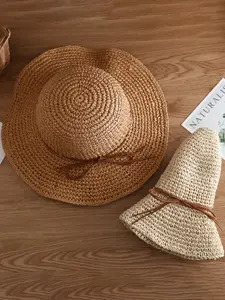 Summer Foldable UV Protection Hat, Lightweight Sun Hat, Beach Straw Sunshade Cap, Versatile Outdoor Travel Headwear, Ideal for Summer Outdoors, Outdoor Hats