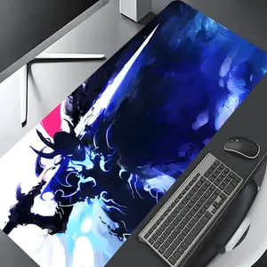 Dark Warrior Large Gaming Mouse Pad,Vivid Swordsman Aesthetic Desktop Drotection Pad,Washable Rubber Pad Non-Slip Lock Edge Multi-Size Mouse Pad Suitable For Home Office,Good Gift for Family and friends, Mousepad, Desktop Accessory, Desk Accessories