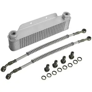 Motorcycle Engine Oil Cooler Cooling Radiator Hose Horizontal Engine Kit Replacement Part Universal for 150cc 160cc 200cc Dirt Pit Bike Offroad Taotao SSR Apollo Bosuer Xmoto Loncin Zongshen Lifan