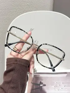 Fashionable Metal Frame Eyeglasses, Trendy Casual Eyeglasses for Women & Men, Fashion Eyeglasses for Work, Daily Clothing Decor, Perfect for Student Daily Use, Fashionable Frames Glasses