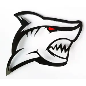 2x Shark Hellshark Redeye Badge Logo Emblem for Custom Car Truck Fender Trunk