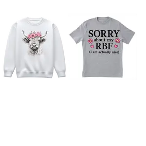 Custom Crewneck & Tshirt Bundle - Coordinated Outfit for Casual Wear or Layering, Personalized Look, Versatile & Customizable