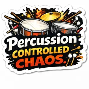 Percussion Controlled CHAOS Die-cut stickers
