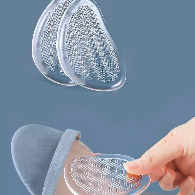 1 Pair Silicone Shoe Insoles, Anti-Slip Forefoot Cushion Pads and Toe Pads for Women's High Heels and Sandals, Pain-Relief Inserts, Footwear, Non Slip Insole