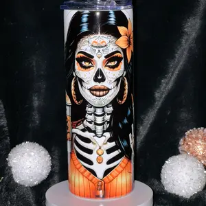 Badass woman sugar skull/skeleton