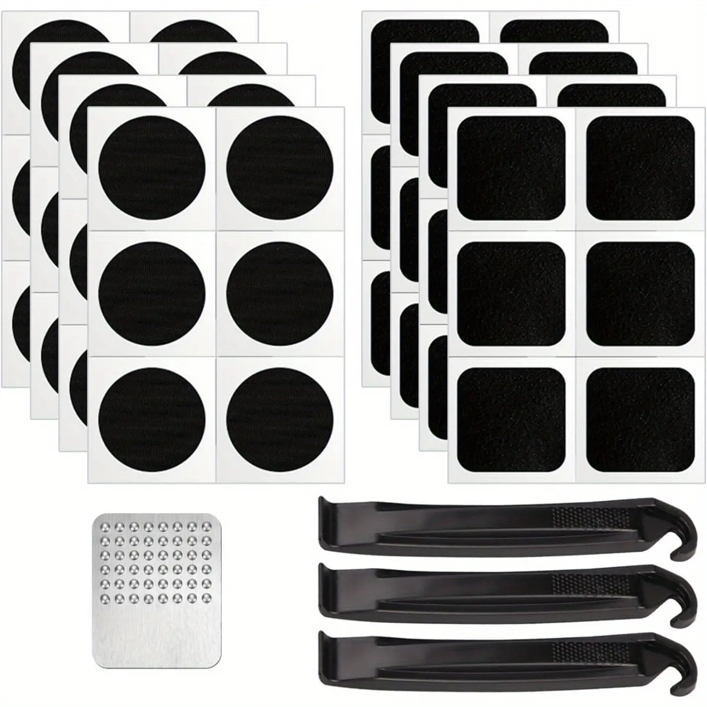 52 Pieces Bicycle Tire Repair Kit, Self Adhesive Bicycle Tire Repair Patches, Bicycle Tire Tire Repair Kit Bicycle Tire Repair Kit, for Racing and Mountain Bike Tires, Bicycle Tire Repair Kit For Mountain Bikes, Bicycle Parts, Bike Accessory
