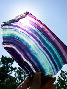 1pc Rainbow Fluorite Crystal Slab - Perfect Gift for Her, Stunning Crystal Decor, Best Choice for Collection,jewelry Patterns,beading&jewelry Making, Gorgeous Stone Gemstone, Natural Stone, Natural Gemstones