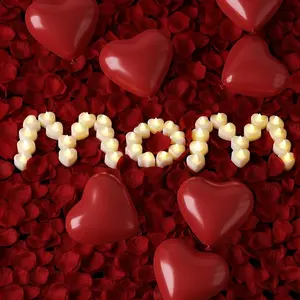 Ultimate Mother's Day Surprise Kit! ️, Mothersdaygift 1000Pcs Artificial Rose Petals | 30Pcs Burgundy Heart Balloon | 24Pcs Battery Candles, Heart Tea Lights Candles for Romantic Night, Valentine, Wedding, Anniversary Table Decorations  Bathroom