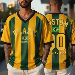 Personalized Brasil Football Jersey - Custom National Name Number Retro Football Shirt, Team Gift, Personalized Gift