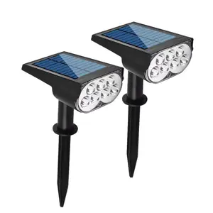 RGB Solar Lights Outdoor IP65 Waterproof 7 LED Landscape Spotlights for Patio Garden Yard Christmas Decoration