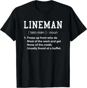 100% Cotton Football lineman definition funny offensive lineman for men T-Shirt