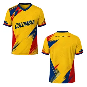 Colombia Soccer Jersey – Yellow Football Fan Shirt, Breathable Game Day Top for Men & Women