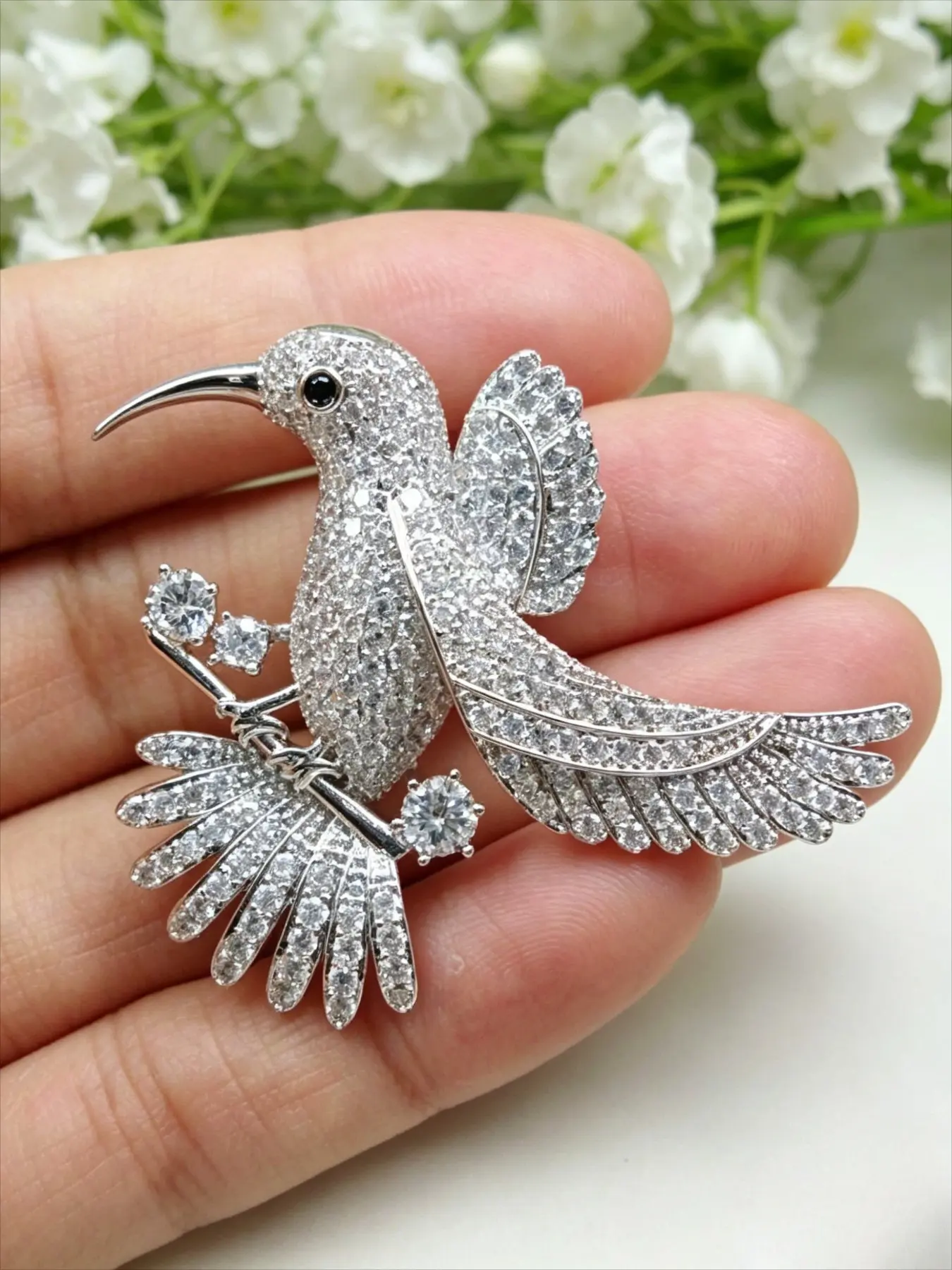 Elegant Bird Brooch Pin, Exquisite Brooch, Unique Personality Lapel Pin, Rhinestone Brooch, Fashionable Jewelry Accessory, Perfect Party Gift, Stylish Decoration, Brooch with Crystals