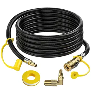 【Exclusive Holiday Offer】 Alloxity 1/4" RV Quick Connect Hose – Perfect for Blackstone, 7ft/12ft/24ft Options, Includes Shutoff Valve, Soft Tube/Threaded Tubing, and Teflon Tape