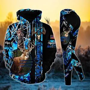 Deer Skull Country Girl Personalized 3D Hoodie & Legging Set – Premium Hunting Outfit Style 7, Custom Gift for Women Hunters