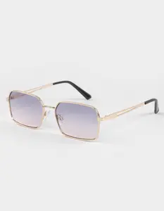 RSQ Square Metal Sunglasses, Gold