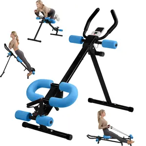 Lpxpass AB Workout Machine Adjustable Ab Trainer with Knee Protection Foldable Ab Cruncher for Home Gym Strength Training Equipment